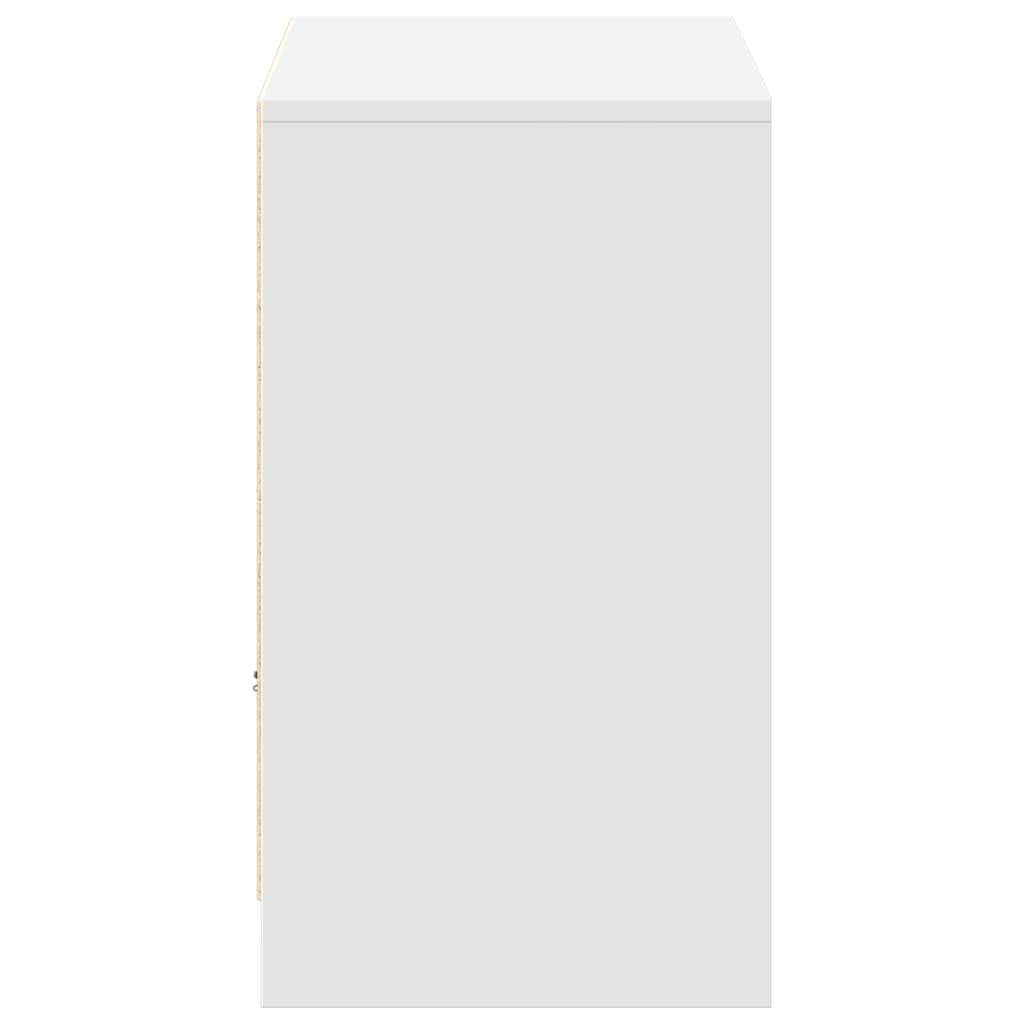Tv-bänk med LEDs vit 91x34x61 cm konstruerat trä