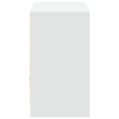 Tv-bänk med LEDs vit 91x34x61 cm konstruerat trä
