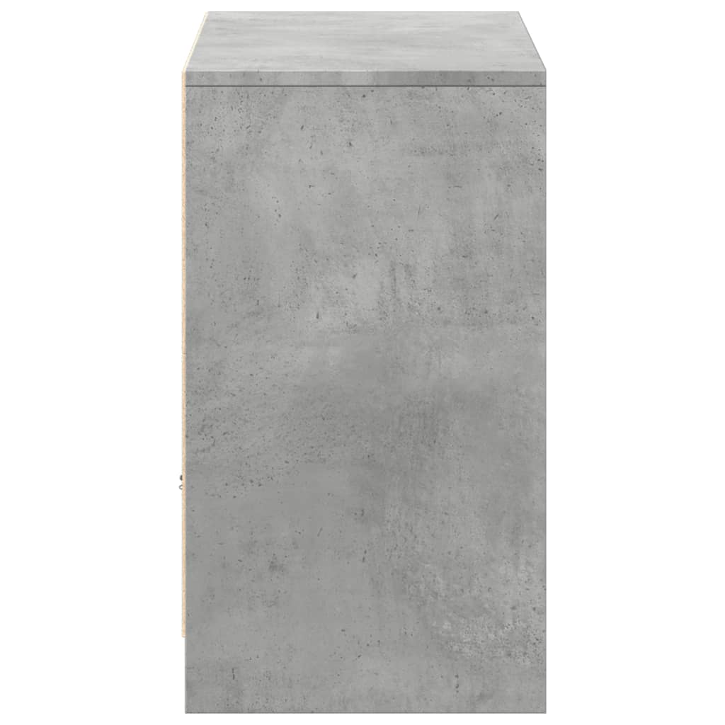 Tv-bänk med LEDs betonggrå 91x34x61 cm konstruerat trä