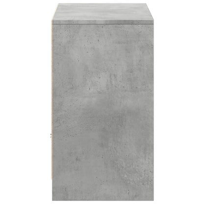Tv-bänk med LEDs betonggrå 91x34x61 cm konstruerat trä