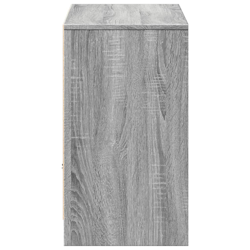 Tv-bänk med LEDs grå sonoma 91x34x61 cm konstruerat trä