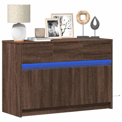 TV-Möbel Brun Ek TV-Bänk LED 91x34x61 cm