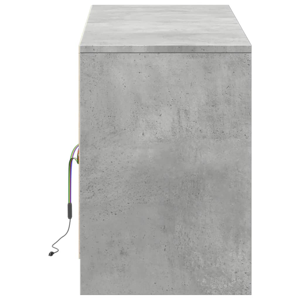 TV-Möbel Betonggrå TV-Bänk LED 139,5x34x50 cm