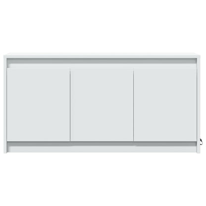 Tv-bänk med LEDs vit 100x34x50 cm konstruerat trä