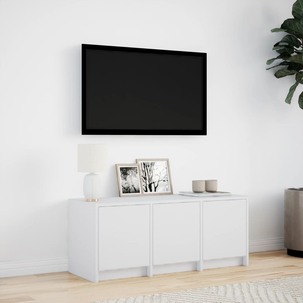 TV-Möbel Vit TV-Bänk LED 97x34x40 cm