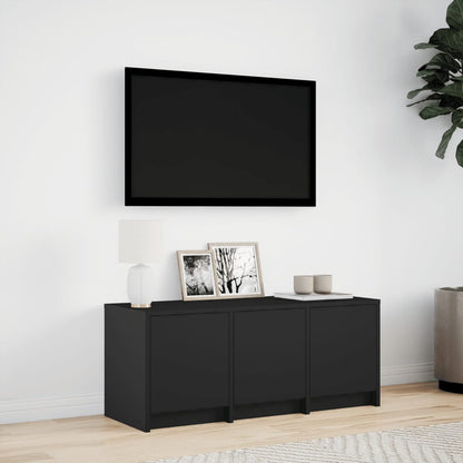 TV-Möbel Svart TV-Bänk LED 97x34x40 cm