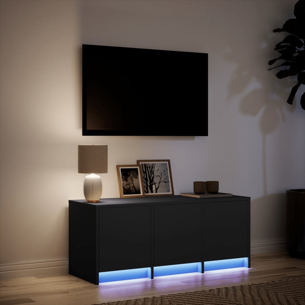 TV-Möbel Svart TV-Bänk LED 97x34x40 cm