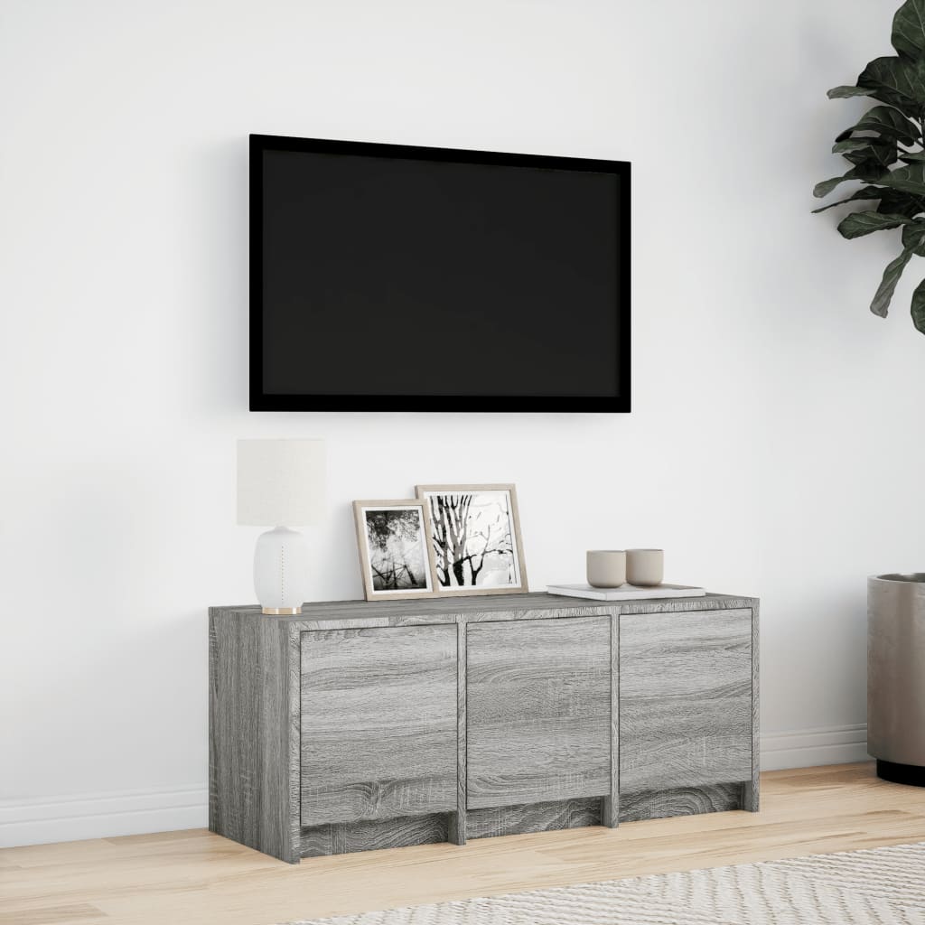 TV-Möbel Sonoma Grå TV-Bänk LED 97x34x40 cm