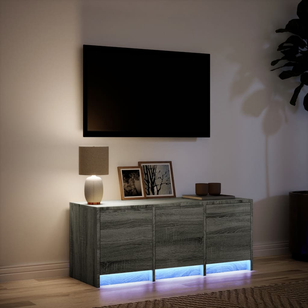 TV-Möbel Sonoma Grå TV-Bänk LED 97x34x40 cm