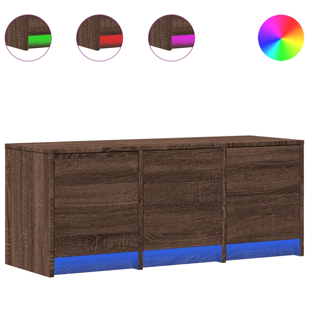 TV-Möbel Brun Ek TV-Bänk LED 97x34x40 cm