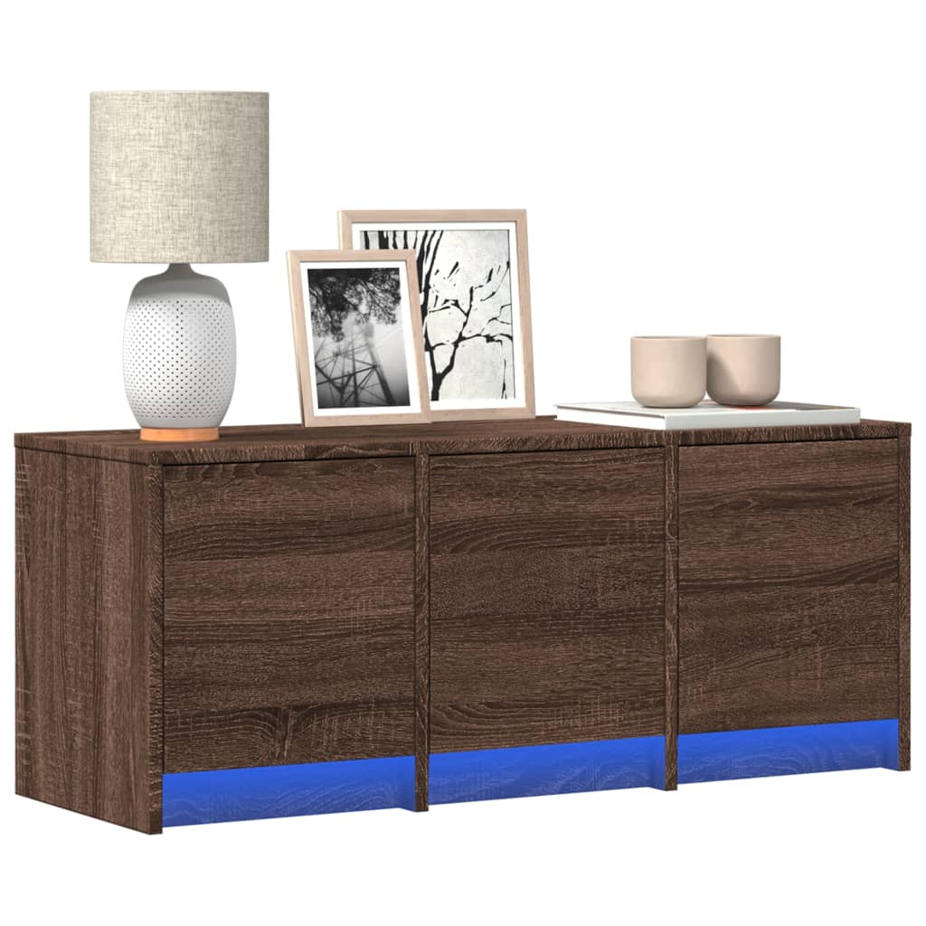 TV-Möbel Brun Ek TV-Bänk LED 97x34x40 cm