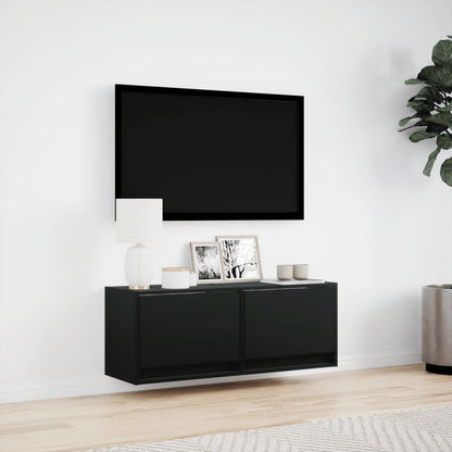 TV-Möbel Svart TV-Bänk LED 100x31x35 cm