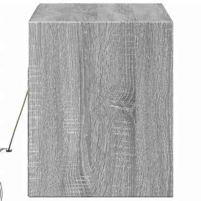 TV-Möbel Sonoma Grå Väggmonterad TV-Bänk LED 100x31x35 cm