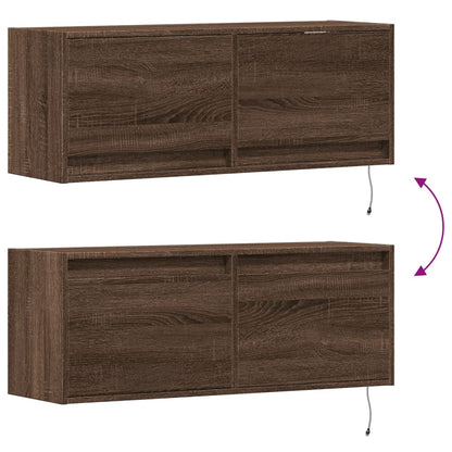 TV-Möbel Brun Ek TV-Bänk LED 100x31x35 cm