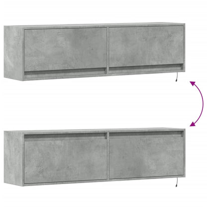 TV-Möbel Betonggrå TV-Bänk LED 140x31x38 cm