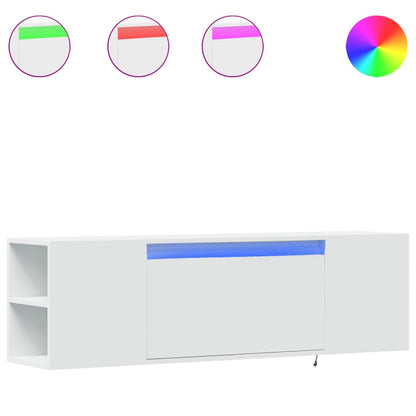 TV-Möbel Vit TV-Bänk LED 135x31x39,5 cm