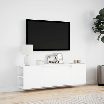 TV-Möbel Vit TV-Bänk LED 135x31x39,5 cm