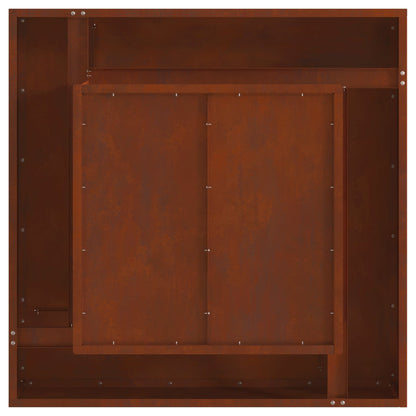 Eldstad Brun 80 x 80 x 40 cm Väderbeständig stål
