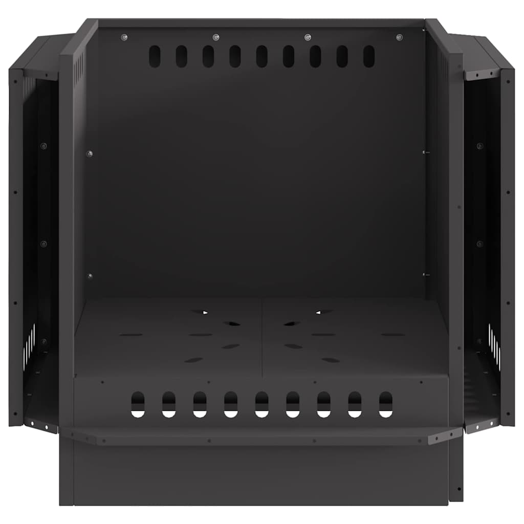 Röklös eldstad Svart 58 x 58 x 51 cm Kallvalsat stål
