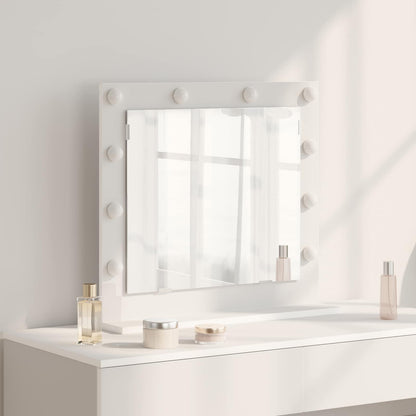 Sminkspegel Vit 60 x 55 x 18 cm Glas och