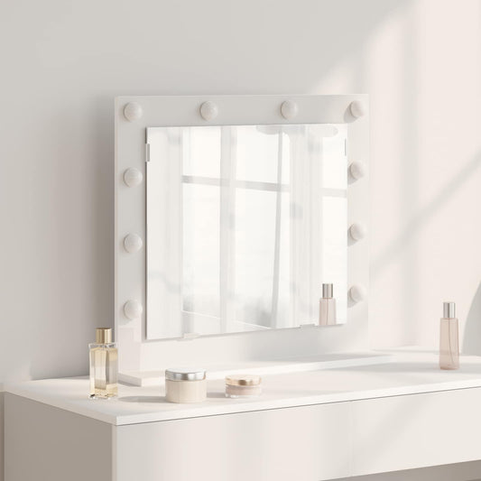 Sminkspegel Vit 60 x 55 x 18 cm Glas och