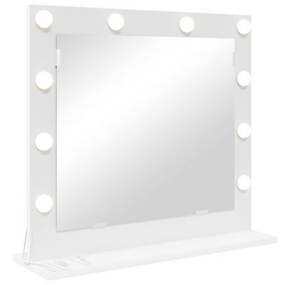 Sminkspegel Vit 60 x 55 x 18 cm Glas och