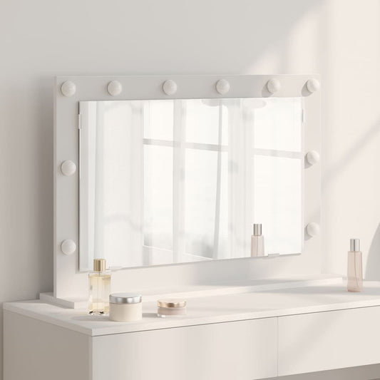 Sminkspegel Vit 80 x 15 x 18 cm Glas och