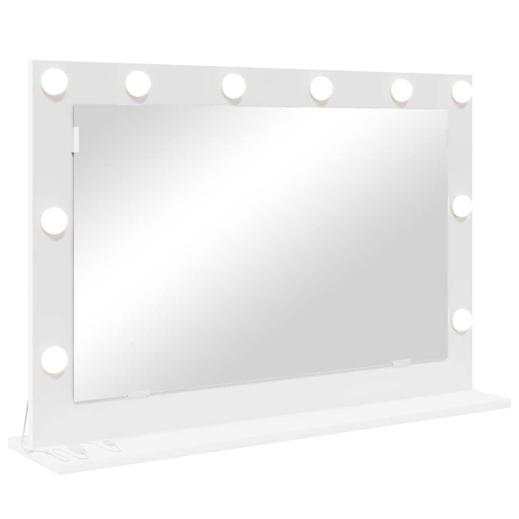 Sminkspegel Vit 80 x 15 x 18 cm Glas och