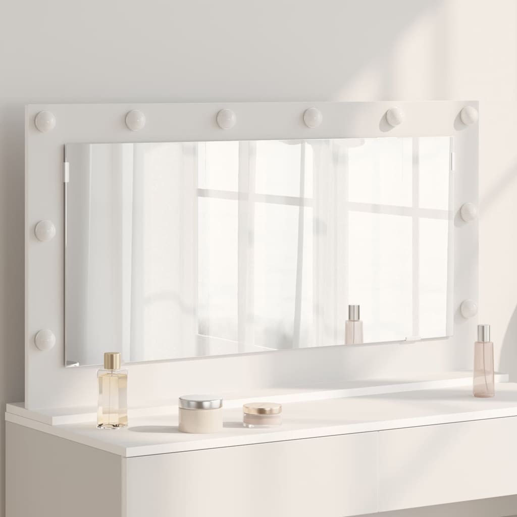 Sminkspegel Vit 100 x 55 x 18 cm Glas och