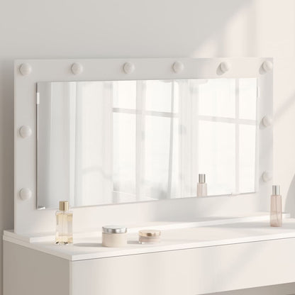 Sminkspegel Vit 100 x 55 x 18 cm Glas och