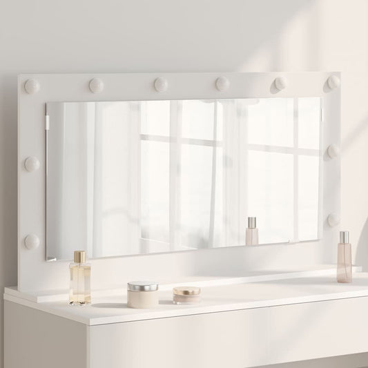 Sminkspegel Vit 100 x 55 x 18 cm Glas och