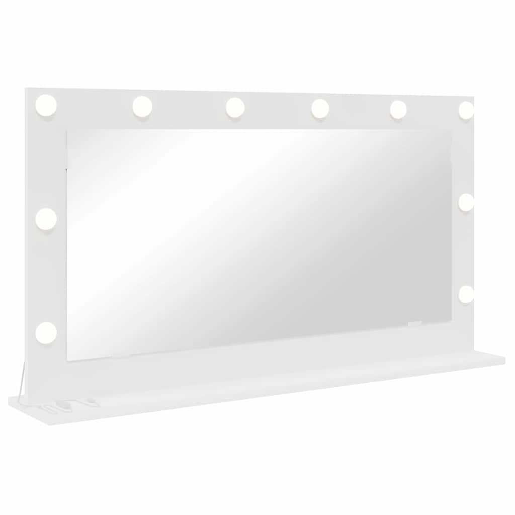 Sminkspegel Vit 100 x 55 x 18 cm Glas och