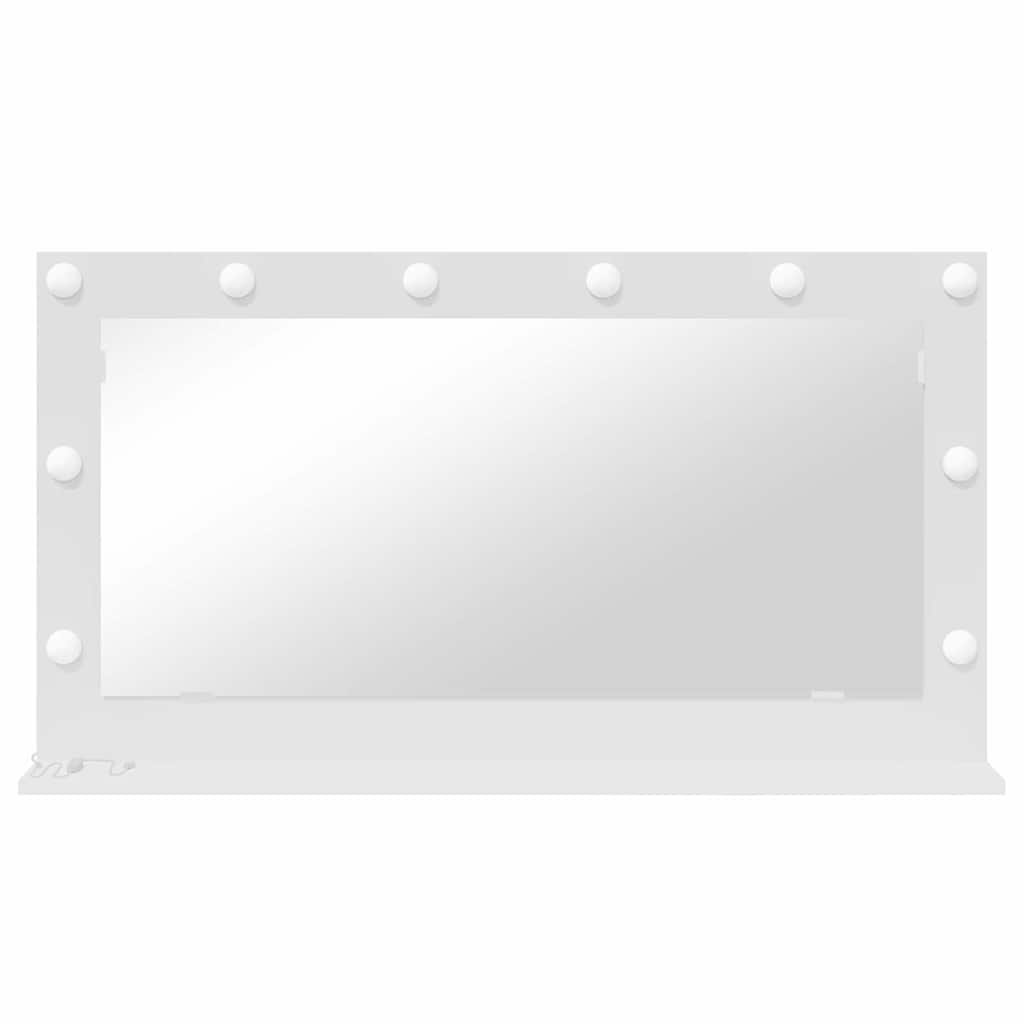 Sminkspegel Vit 100 x 55 x 18 cm Glas och