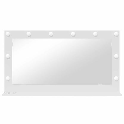 Sminkspegel Vit 100 x 55 x 18 cm Glas och