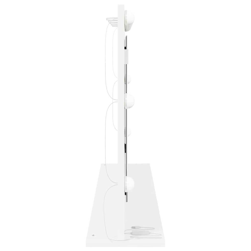 Sminkspegel Vit 100 x 55 x 18 cm Glas och