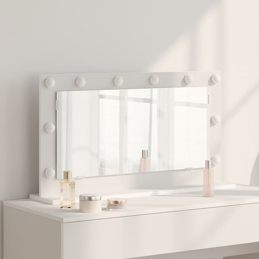 Smink Spegel Vit 80 x 45 x 18 cm Glas och konstruerat trä