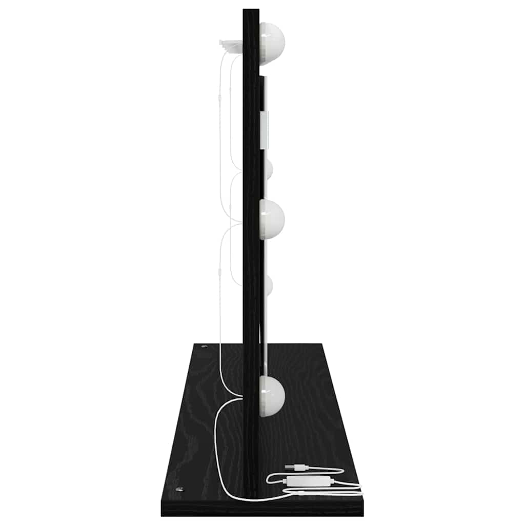 Smink Spegel Svart Ek 80 x 45 x 18 cm Konstruerat trä och glas