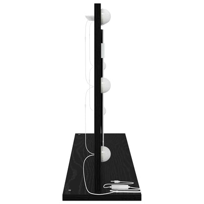 Smink Spegel Svart Ek 80 x 45 x 18 cm Konstruerat trä och glas