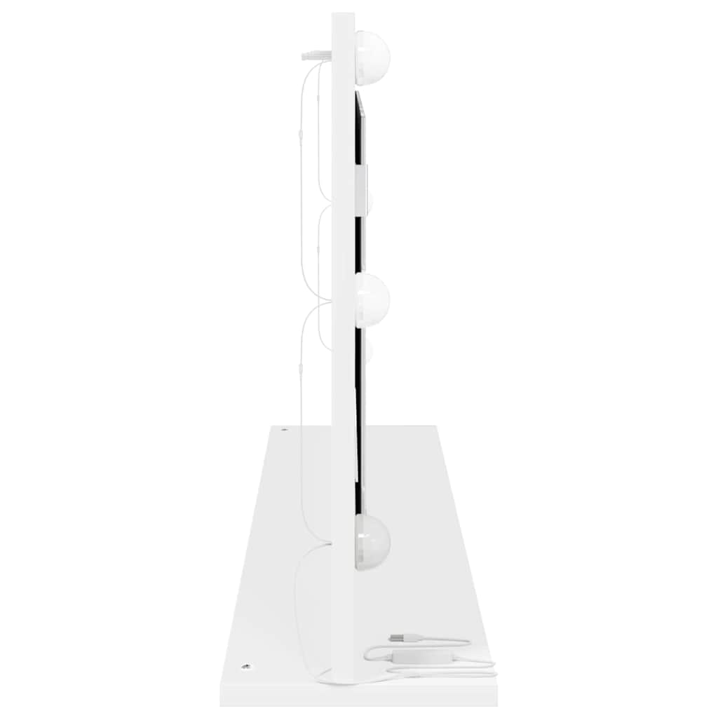 Smink Spegel Vit 100 x 45 x 18 cm Glas och konstruerat trä