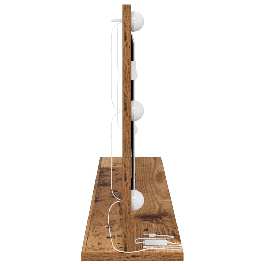 Sminkspegel Rektangulär Gammalt Trä 100 x 45 x 18 cm