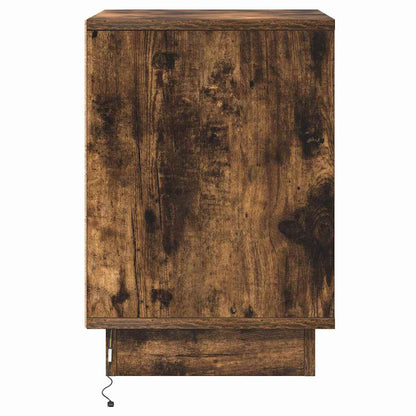 Nattduksbord 2 pcs Rökt ek 39 x 34,5 x 50 cm Konstruerat trä