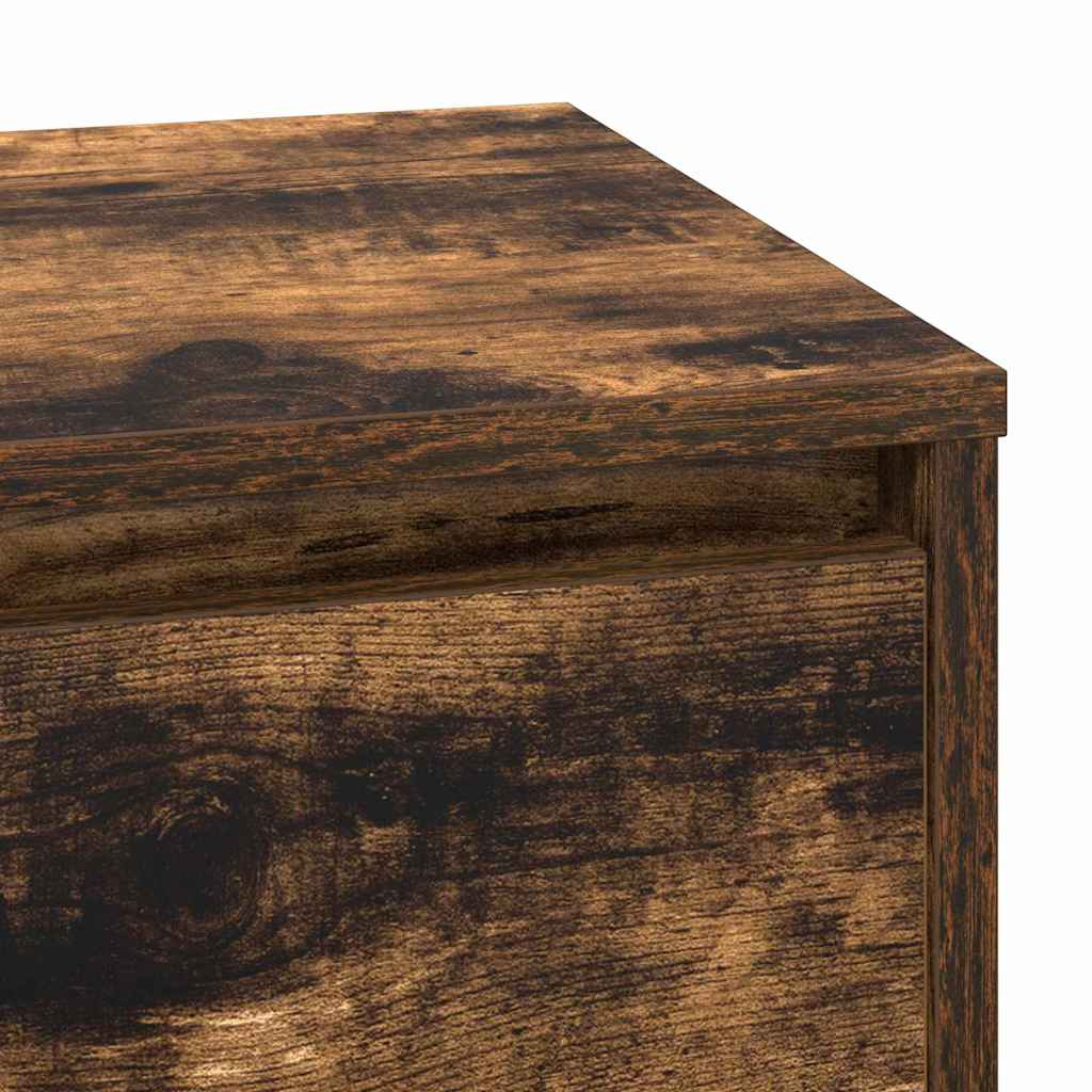 Nattduksbord med låda Rökt ek 71 x 34,5 x 75 cm Konstruerat trä