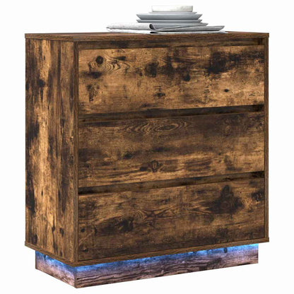 Nattduksbord med låda Rökt ek 71 x 34,5 x 75 cm Konstruerat trä
