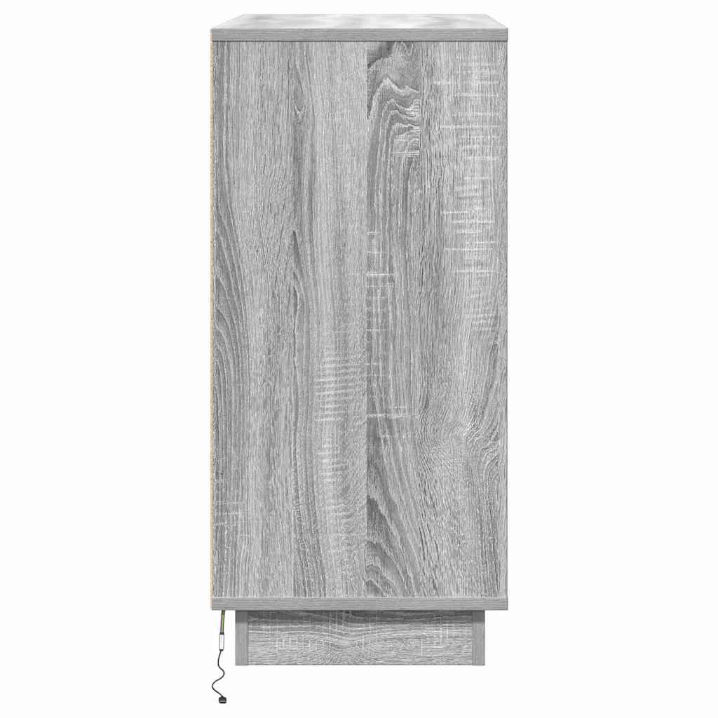 Nattduksbord med låda Grå 71 x 34,5 x 75 cm Konstruerat trä