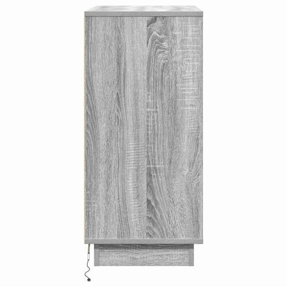Nattduksbord med låda Grå 71 x 34,5 x 75 cm Konstruerat trä