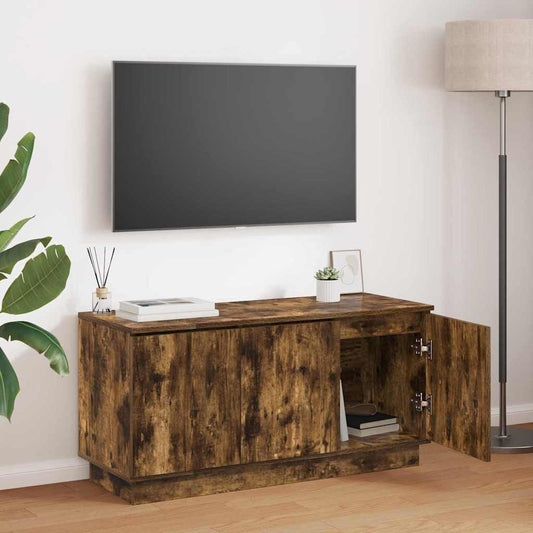 TV-Möbel Rökfärgad Ek TV Skåp med LED Rökfärgad Ek 100 x 38 x 49 cm