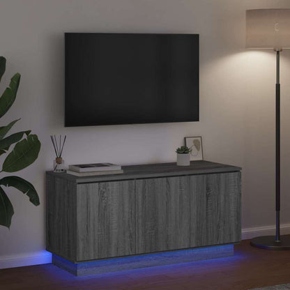 TV-Möbel Sonoma Grå TV Skåp med LED 100 x 38 x 49 cm