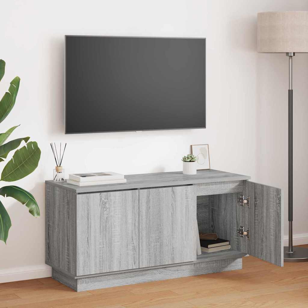 TV-Möbel Sonoma Grå TV Skåp med LED 100 x 38 x 49 cm
