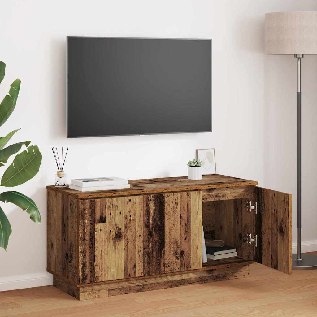 TV-Möbel Åldrat Trä TV Skåp med LED 100 x 38 x 49 cm