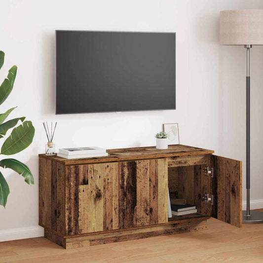 TV-Möbel Åldrat Trä TV Skåp med LED 100 x 38 x 49 cm